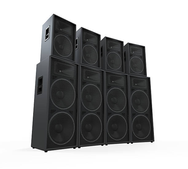 Group of Speakers isolated on white background. 3D render